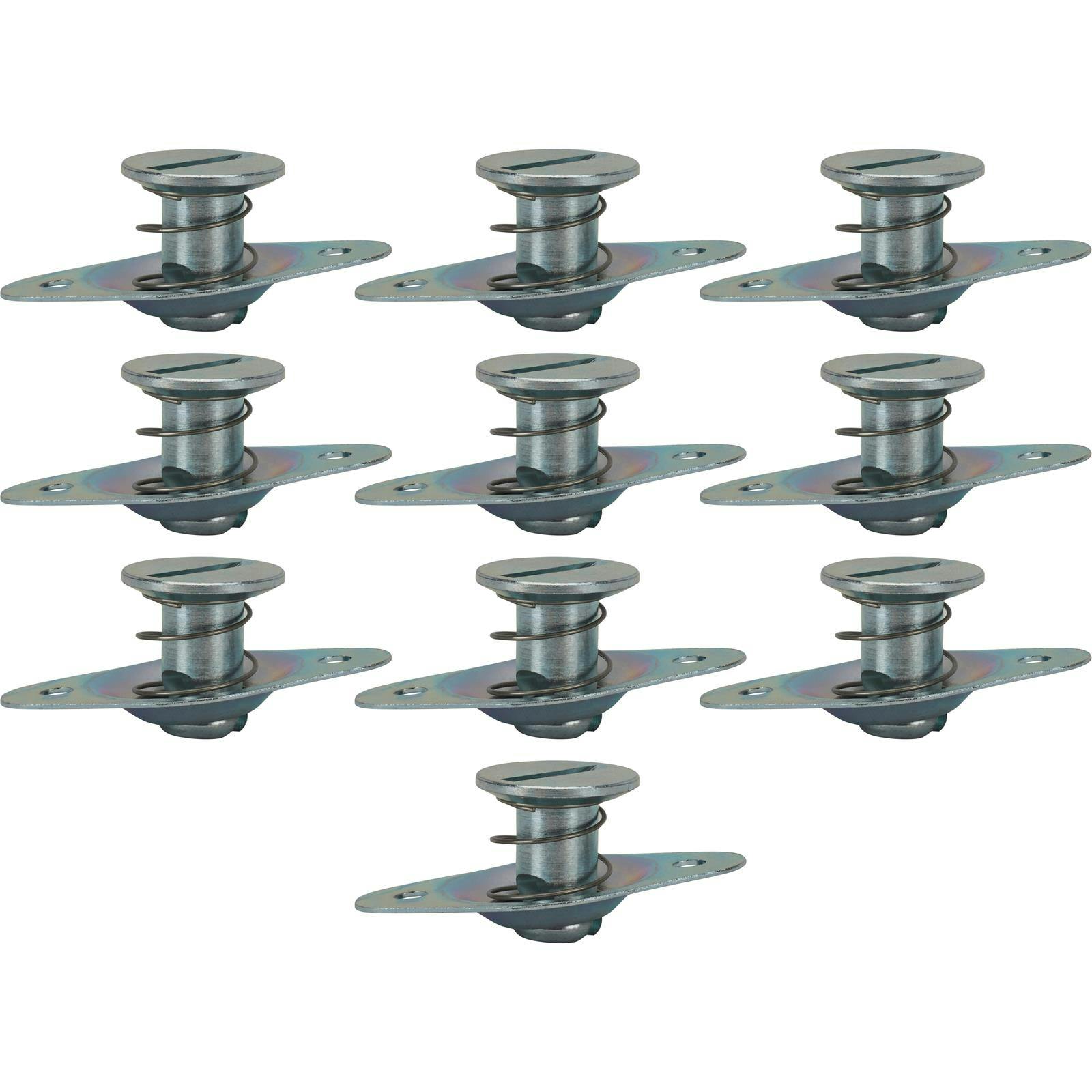 Self-Ejecting Quarter Turn Fasteners, .500 Inch Grip, Pack/10