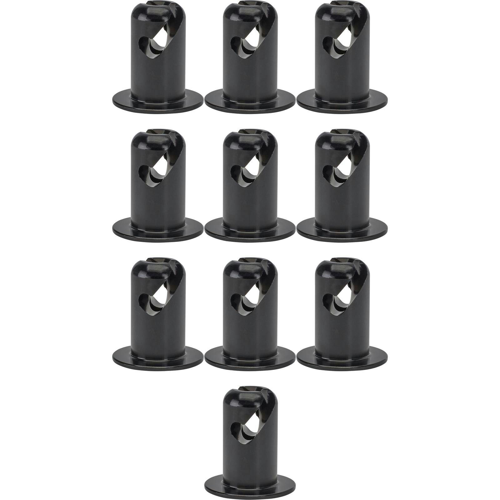 Black Aluminum 1/4 Turn Panel Fasteners, .500 Inch Grip, Pack/10