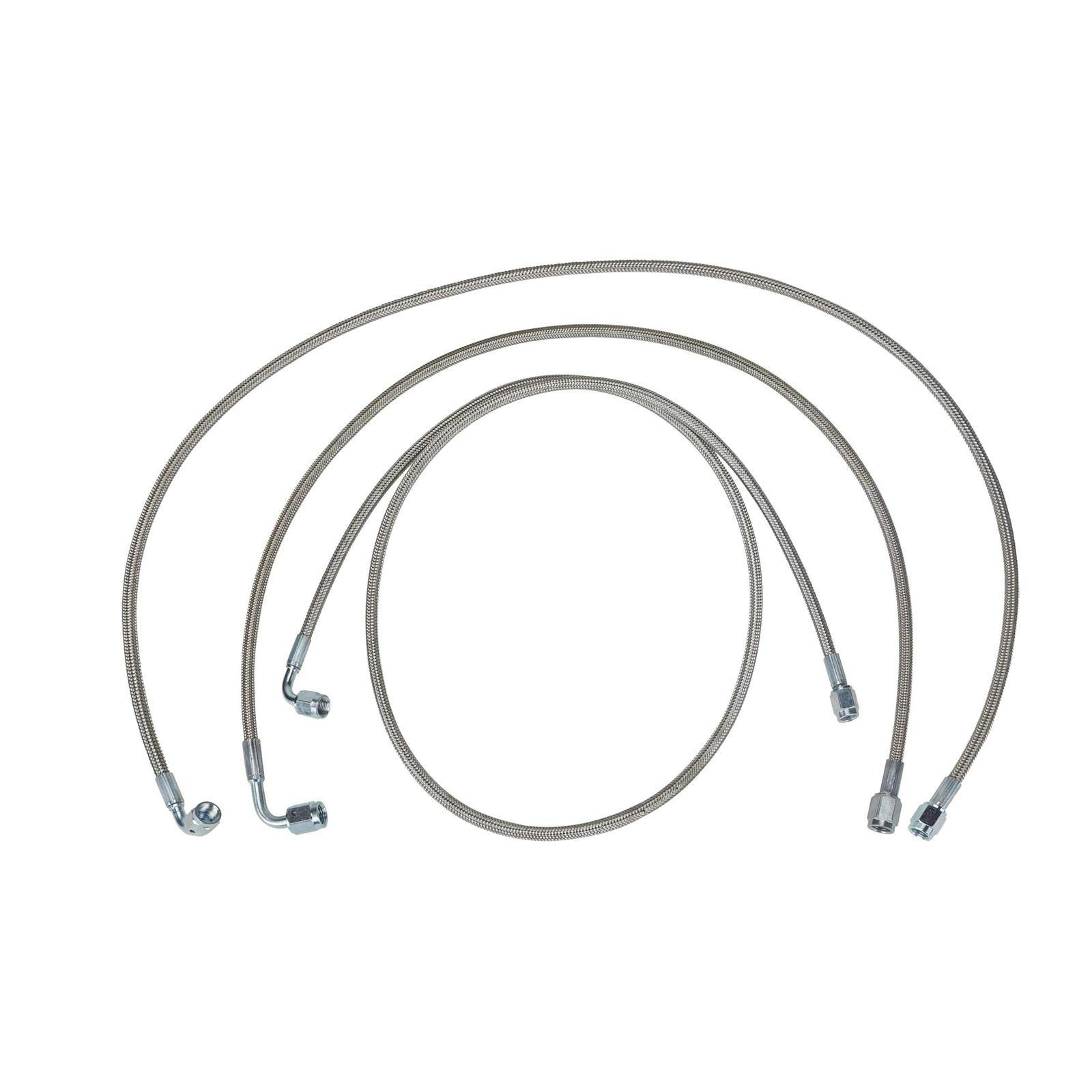 Stainless Steel Brake Lines with 90 Degree Ends, 26", 36" & 48"