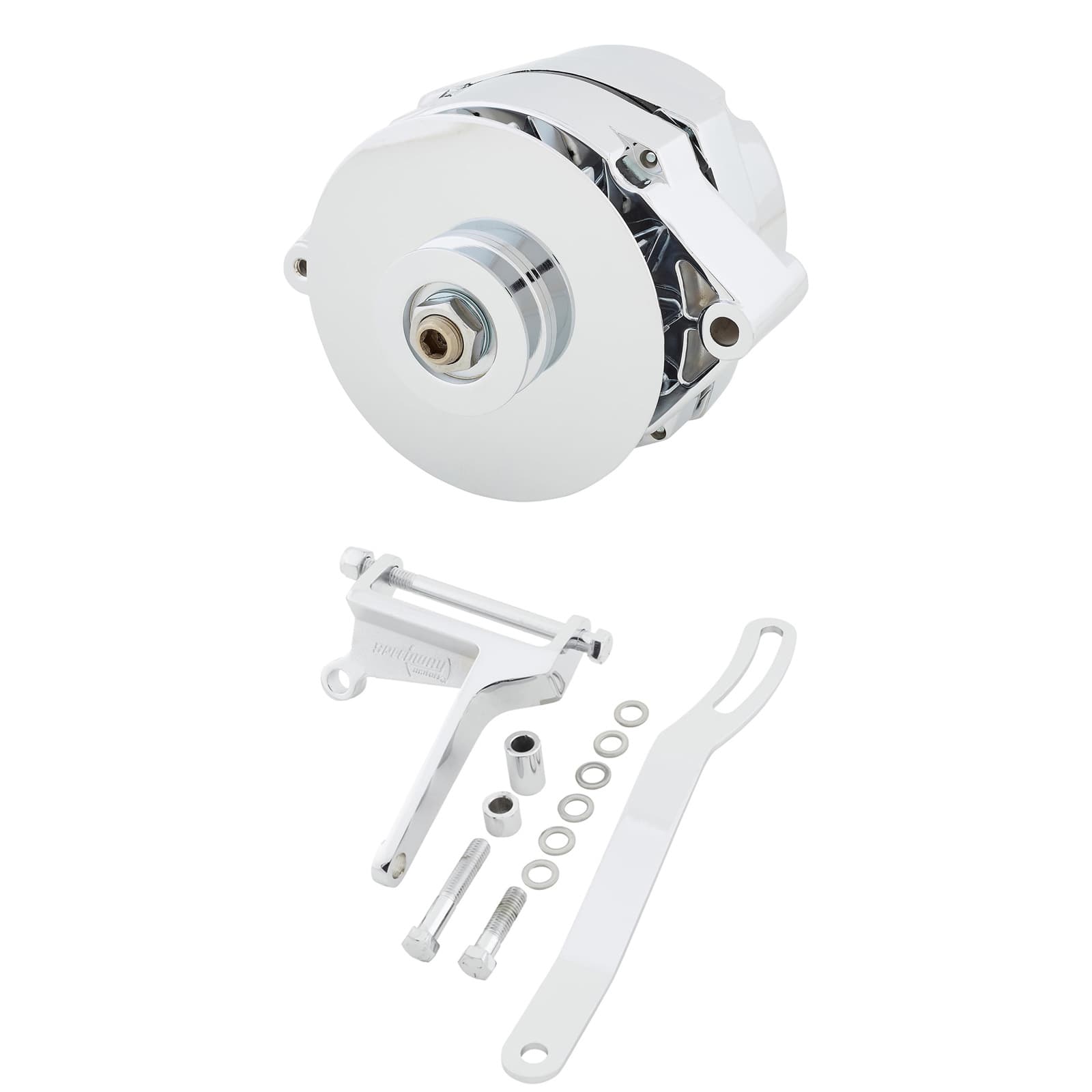 King Chrome GM One Wire 100 Amp Alternator with Chrome Bracket