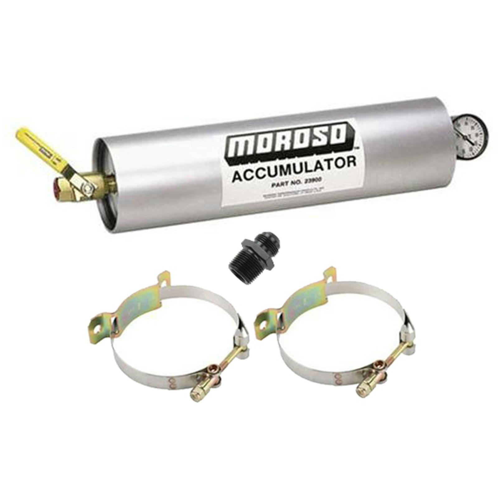 Moroso Accumulator, Mounting Brackets and Fitting, 3 Quart