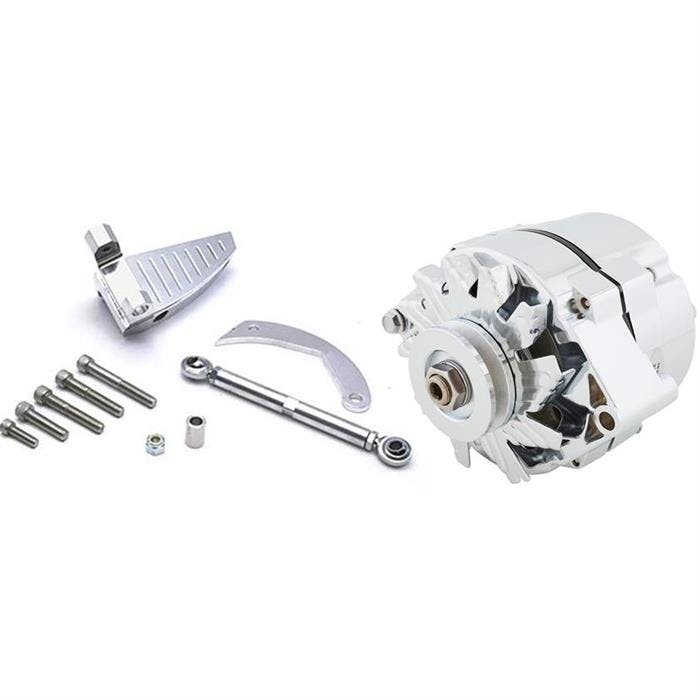 King Chrome GM One Wire Alternator, 65 Amp w/Inboard Bracket