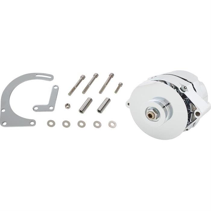 King Chrome GM One Wire Alternator, 100 Amp w/Chrome Bracket