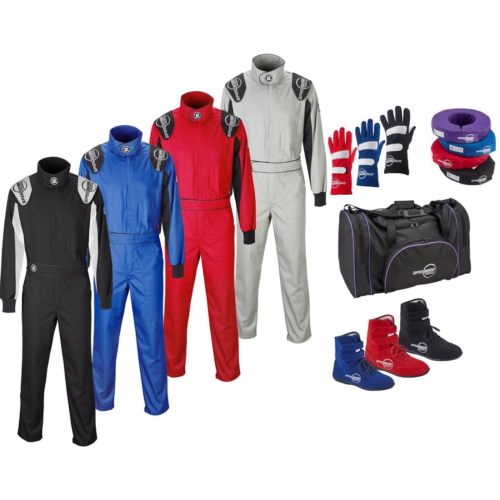Speedway One-Layer One-Piece Economy Racing Suit Combo & Bag