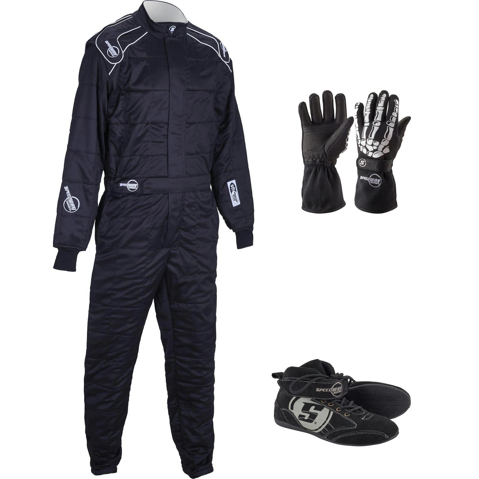 Endurance Racing Suit w/Skeleton Gloves & Viper Shoes, 1 Piece