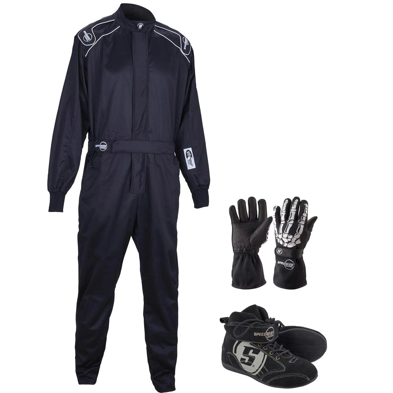 One-Piece Racing Suit Combo w/Skeleton Gloves & Viper Shoes