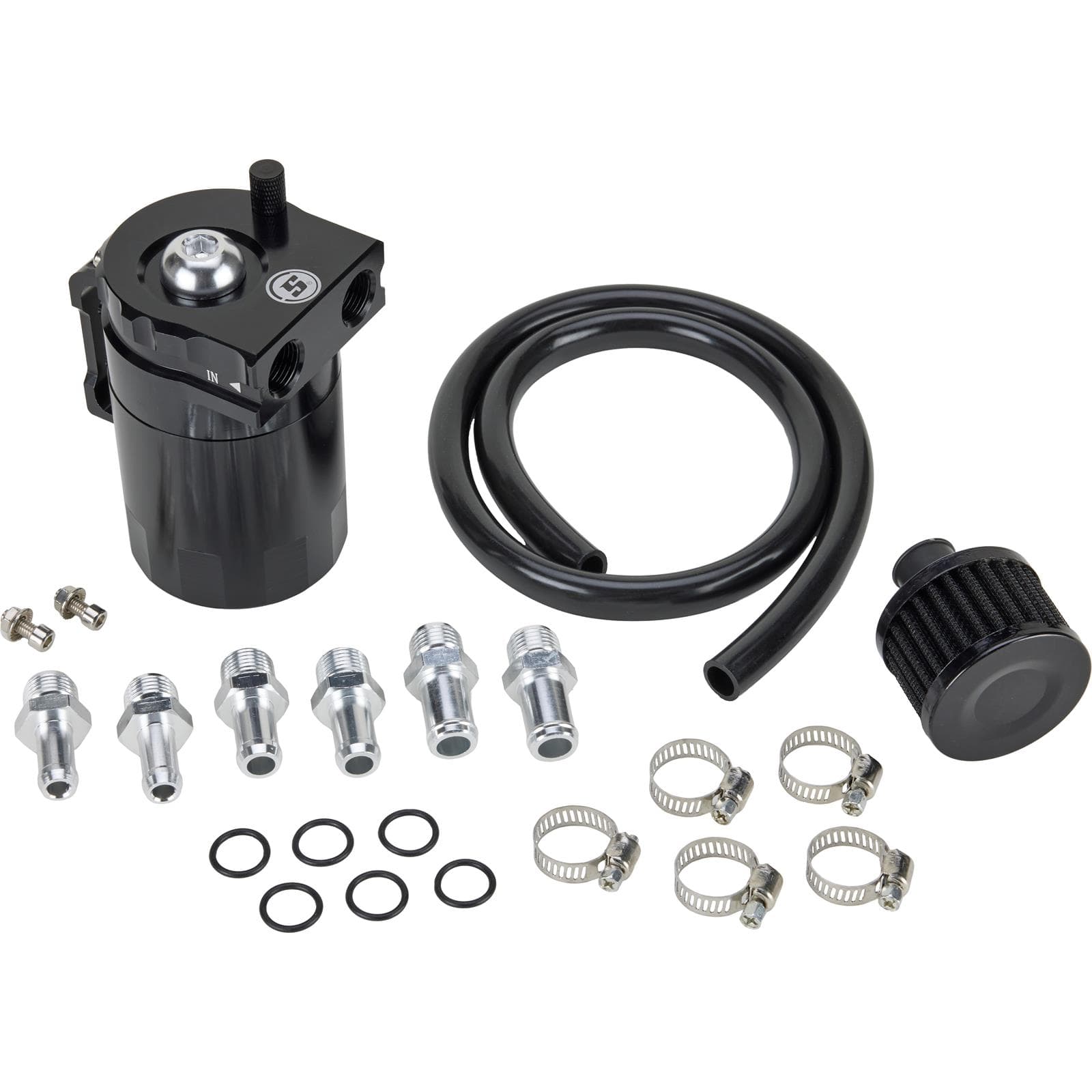 Universal Baffled Oil Catch Can Kit, 10 OZ. Capacity w/ Dipstick