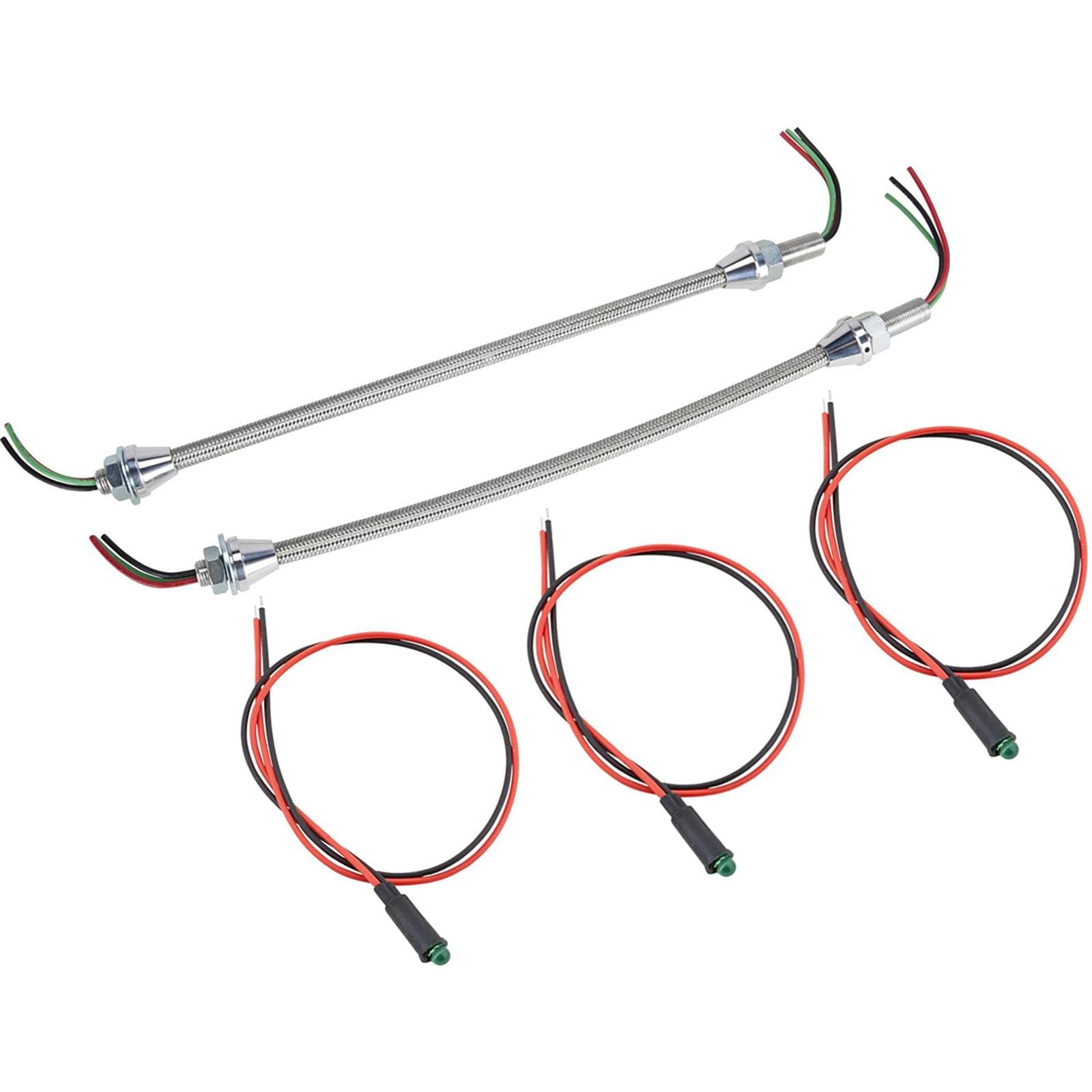 Speedway Braided Stainless Steel Headlight Conduit & 5/16" LEDs