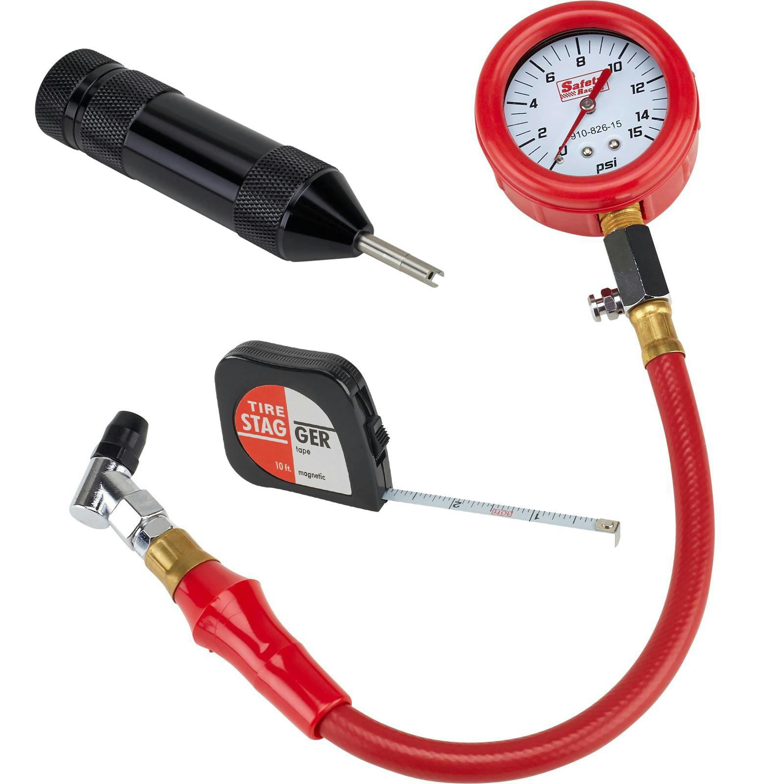 Speedway Tire Pressure Gauge, Tape & Core Tool