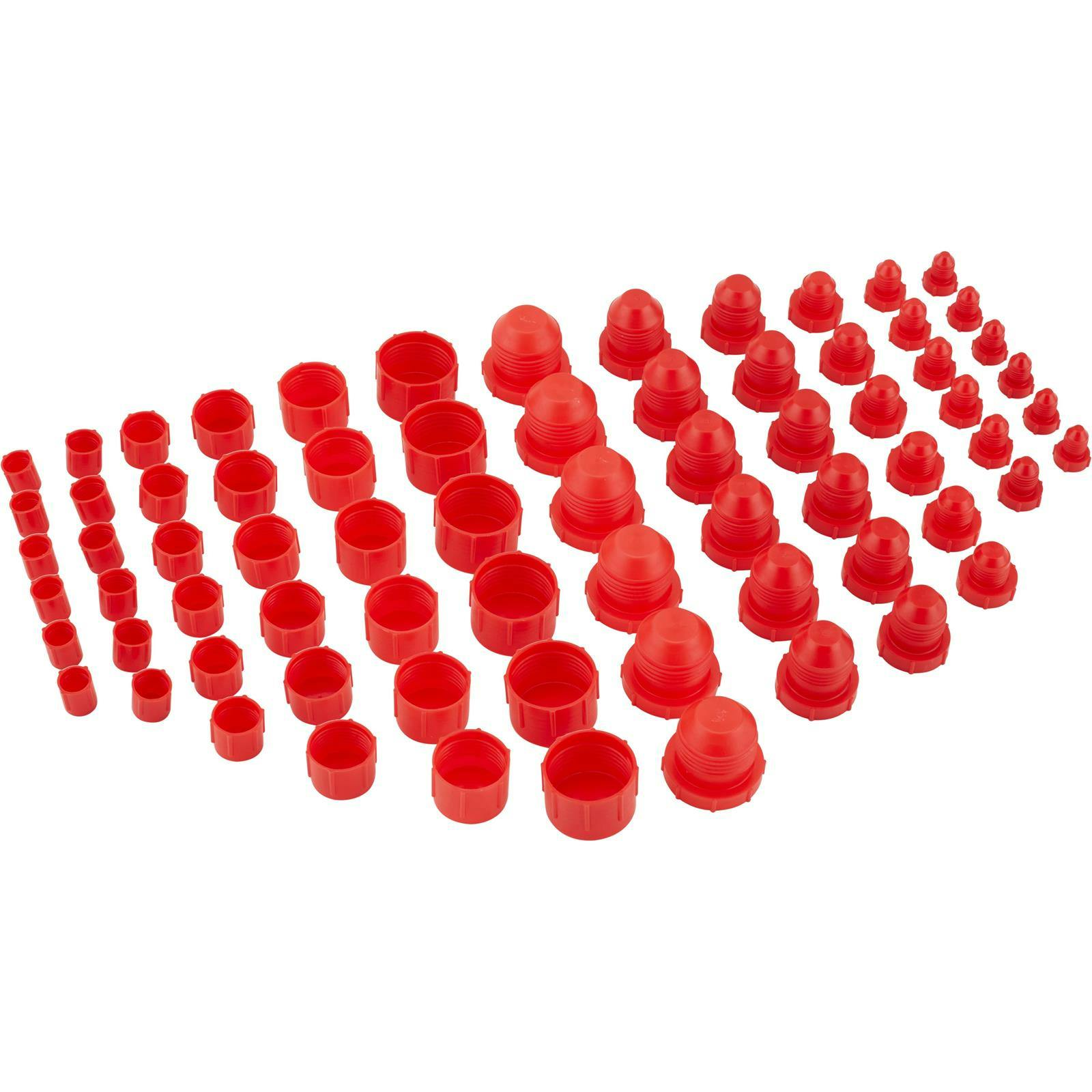Plastic AN Flare Fitting Cap and Plug Kit, 72-Piece