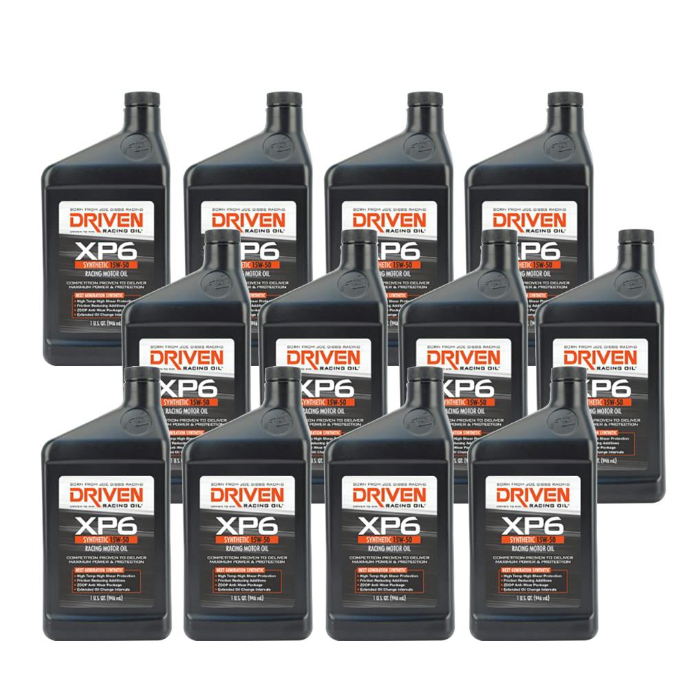 Driven Racing Oil 01007 XP6 Synthetic 15W50 Motor Oil, 12 Quarts