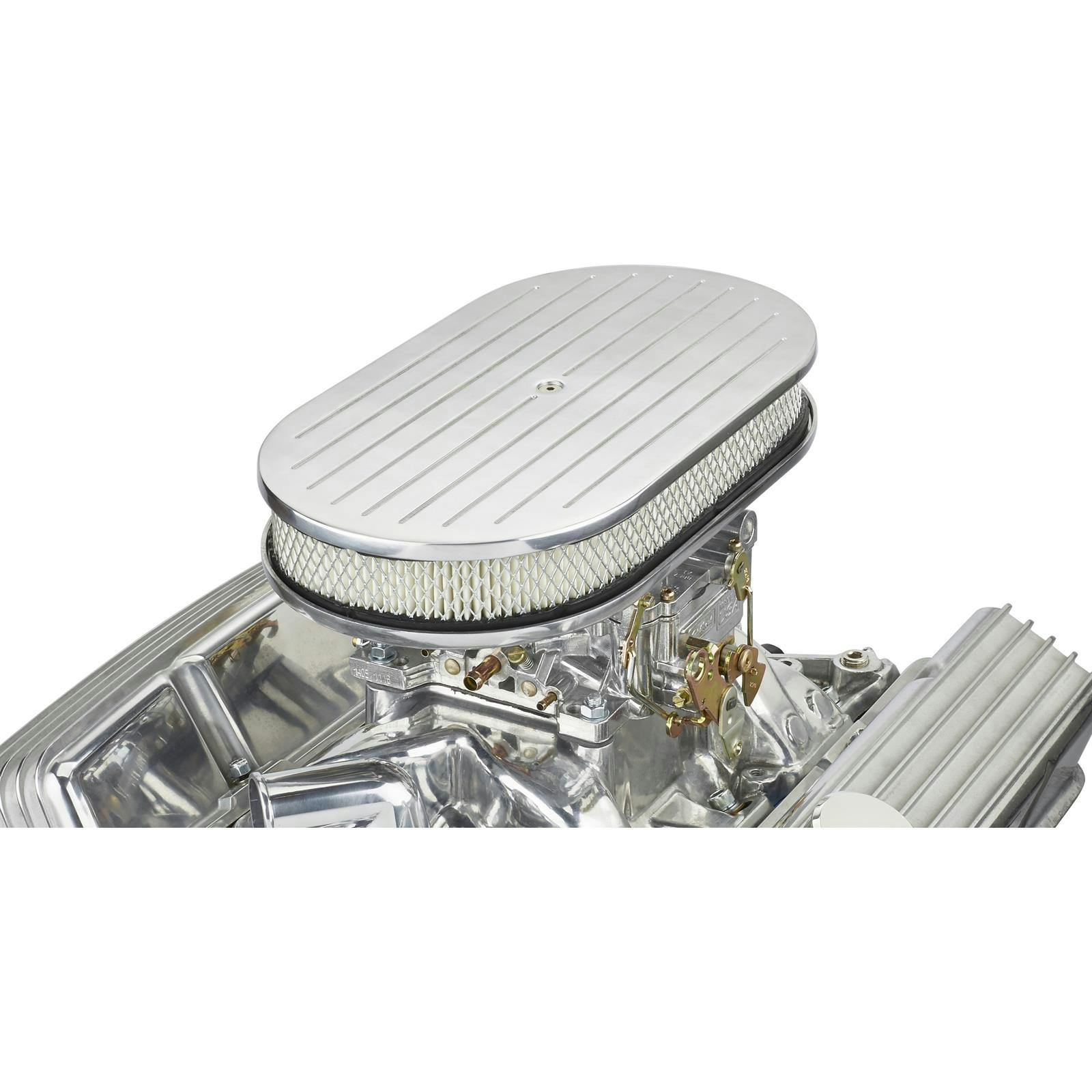 Ball Milled Billet-Style Oval Air Cleaner, 15 Inch