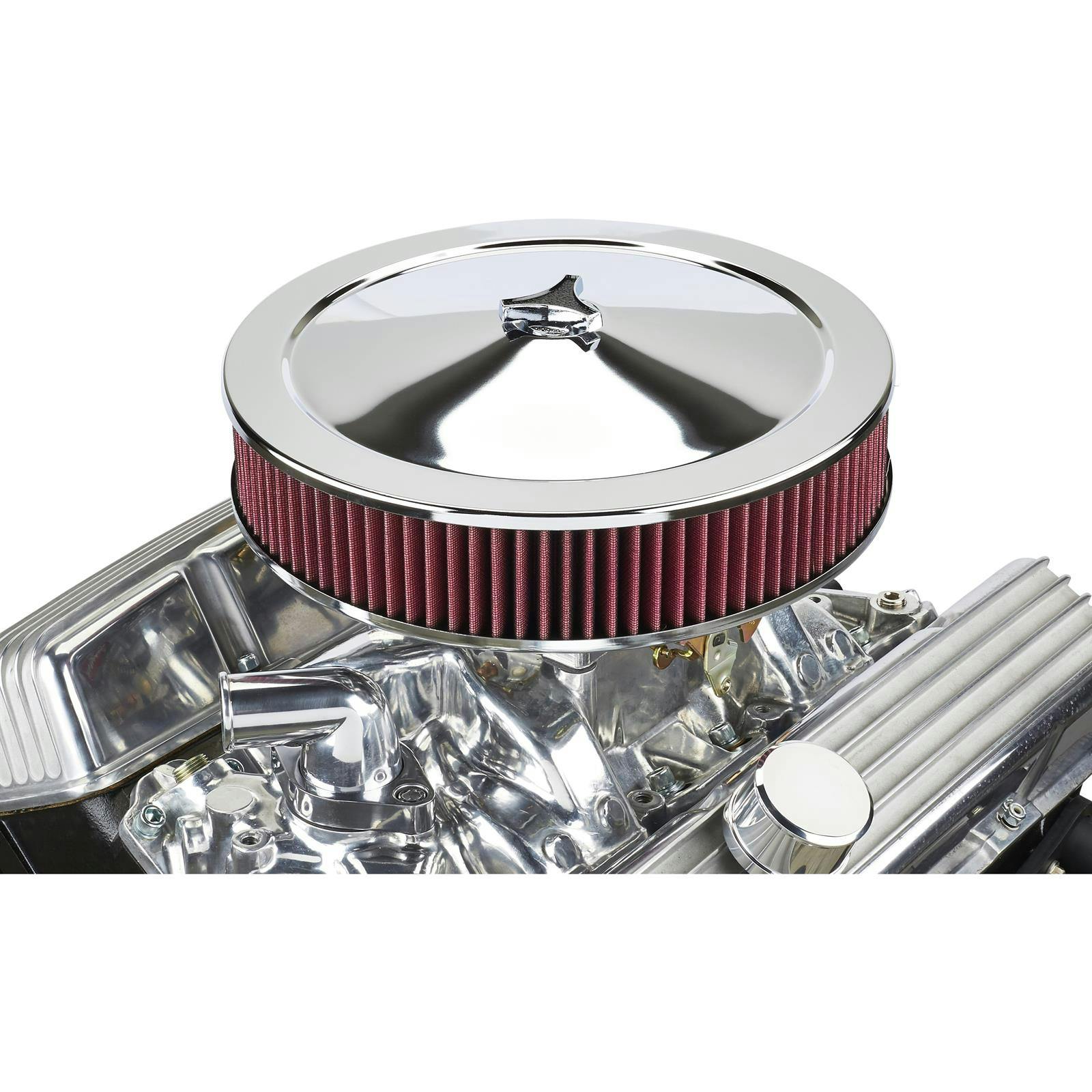 Chrome Air Cleaner with Washable Filter, 14 x 3 Inch