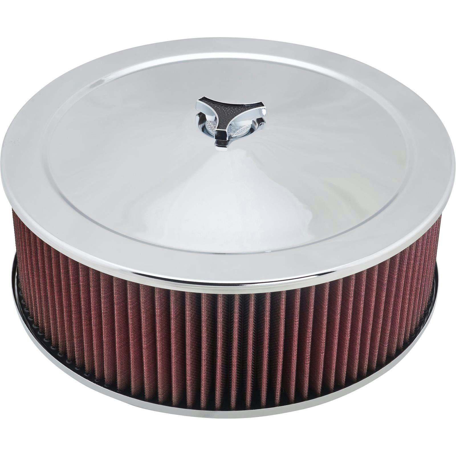 Chrome Air Cleaner with Washable Filter, 14 x 5 Inch