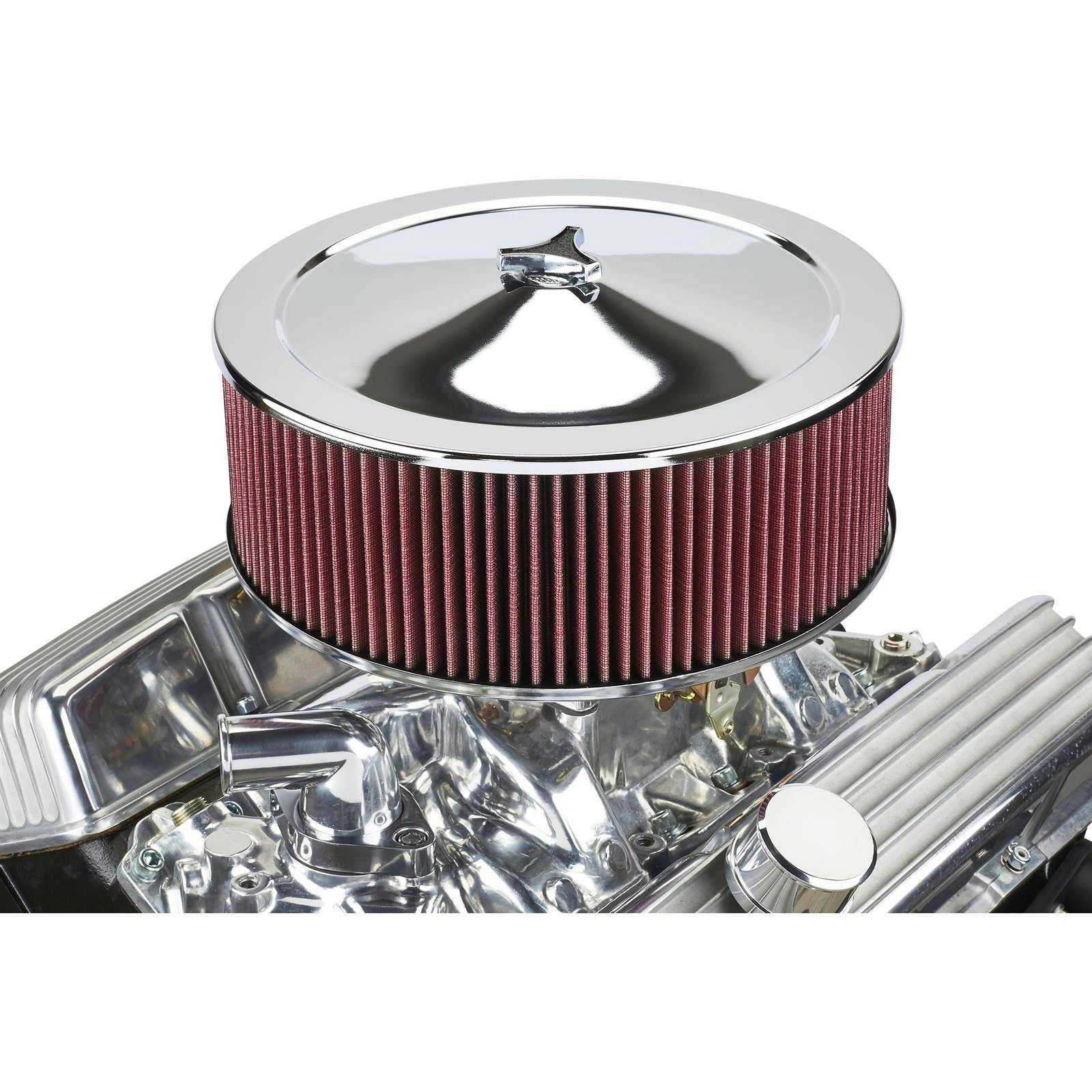 Chrome Air Cleaner with Washable Filter, 14 x 5 Inch