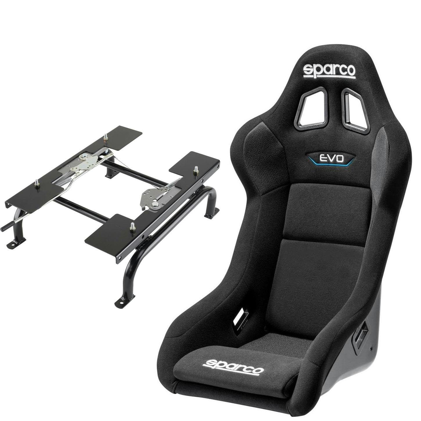 Sparco EVO QRT Racing Seat and Universal Brackets, Large