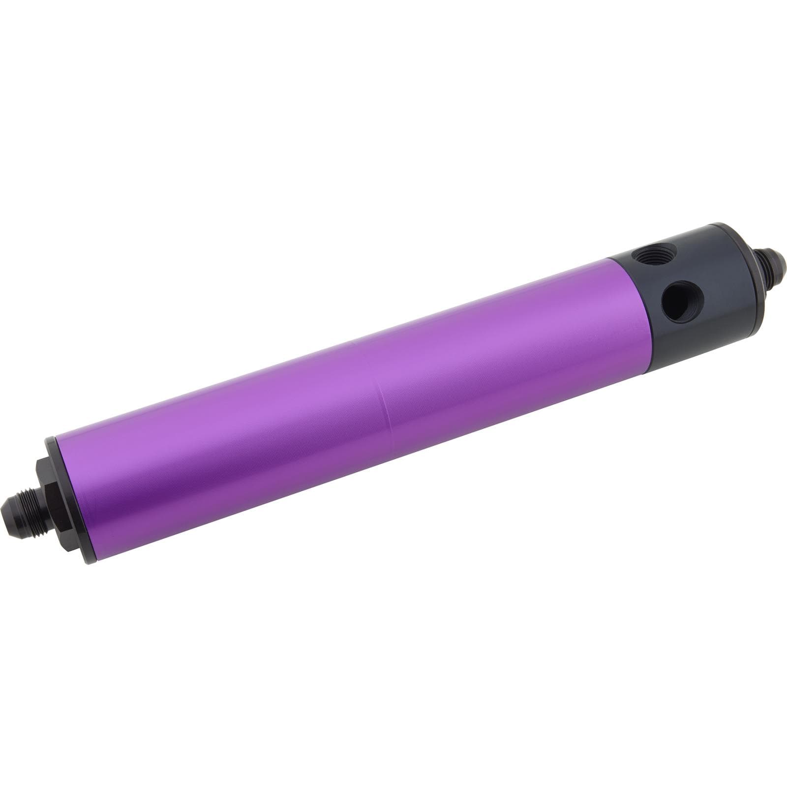 Speedway Purple Aluminum Fuel Filter w/ Return Ports, Stainless, 10 In