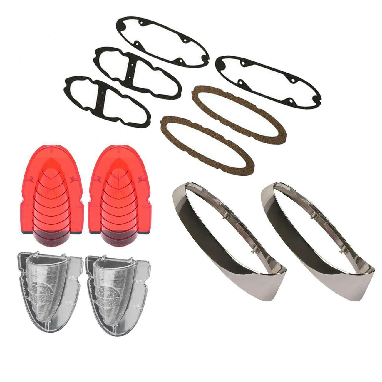 1954 Chevy Taillight Bezels, Lenses, Gaskets and Rubber Pads