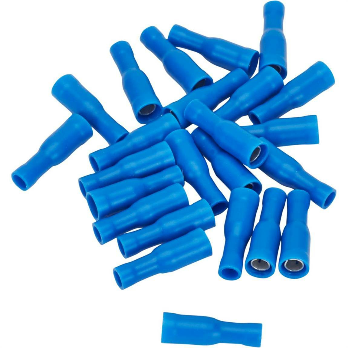 Pico 1268C Insulated Bullet Receptacles, Blue 16-14 AWG, 25 Piece