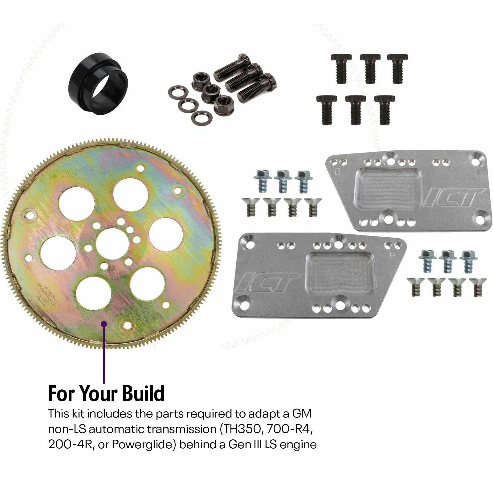 Gen III GM LS V8 to TH350/700R4 Trans Adapter w/Motor Mounts