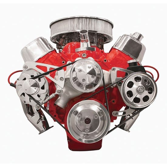 Billet FM2221PC BBC Mid Mount Serpentine Conversion Kit, Keyway Shaft
