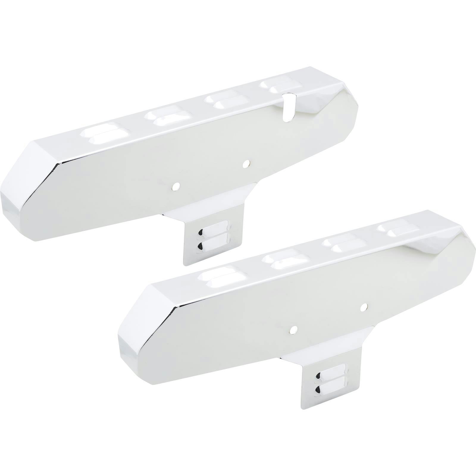 Small Block Chevy Louvered Exhaust Manifold Covers, Chrome, Pair