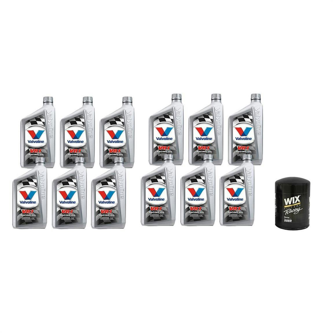 Valvoline VR1 Racing Oil, 20W50, 12 Quarts & Wix SBC Oil Filter