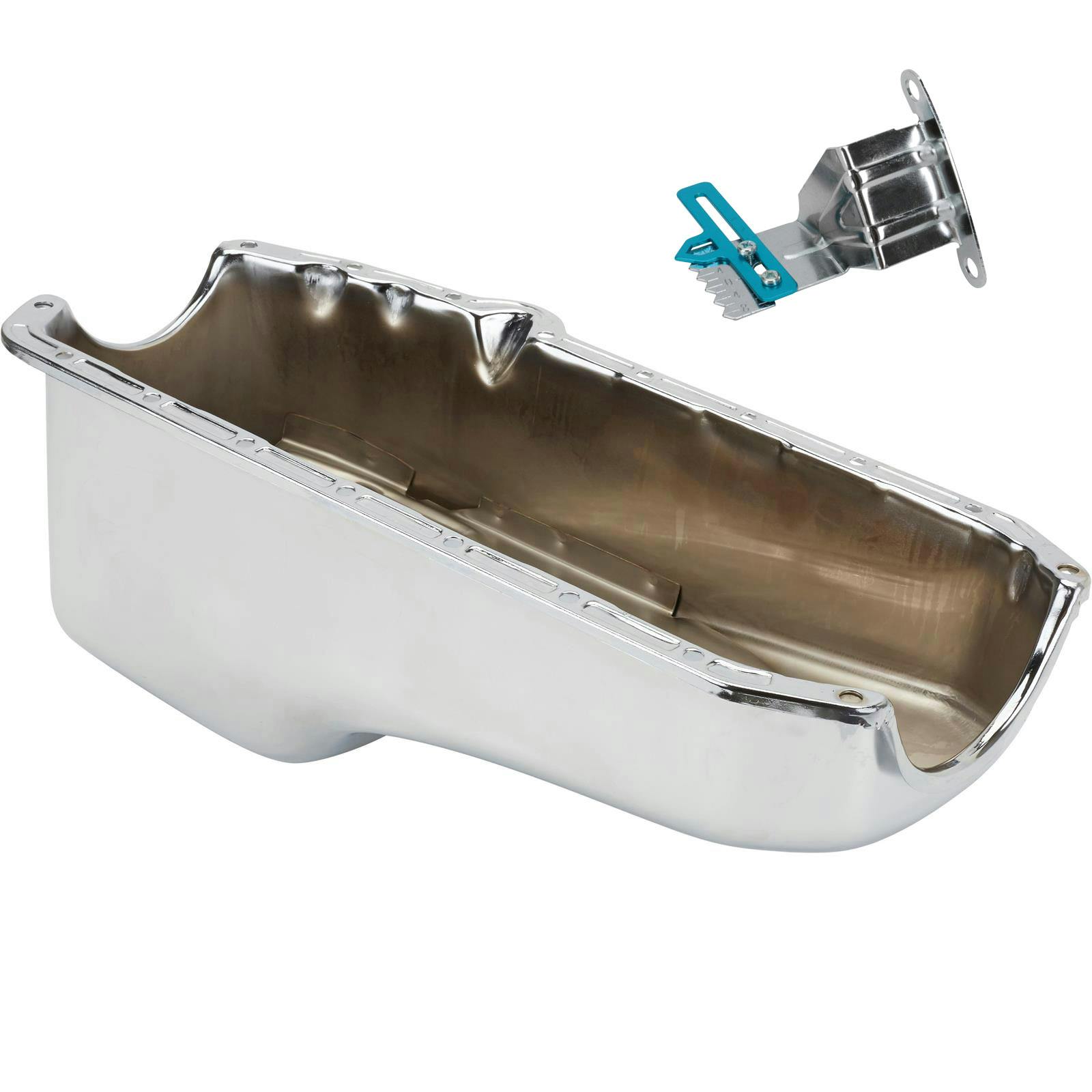 1957-79 Small Block Chevy Chrome Oil Pan with 7" Timing Tab