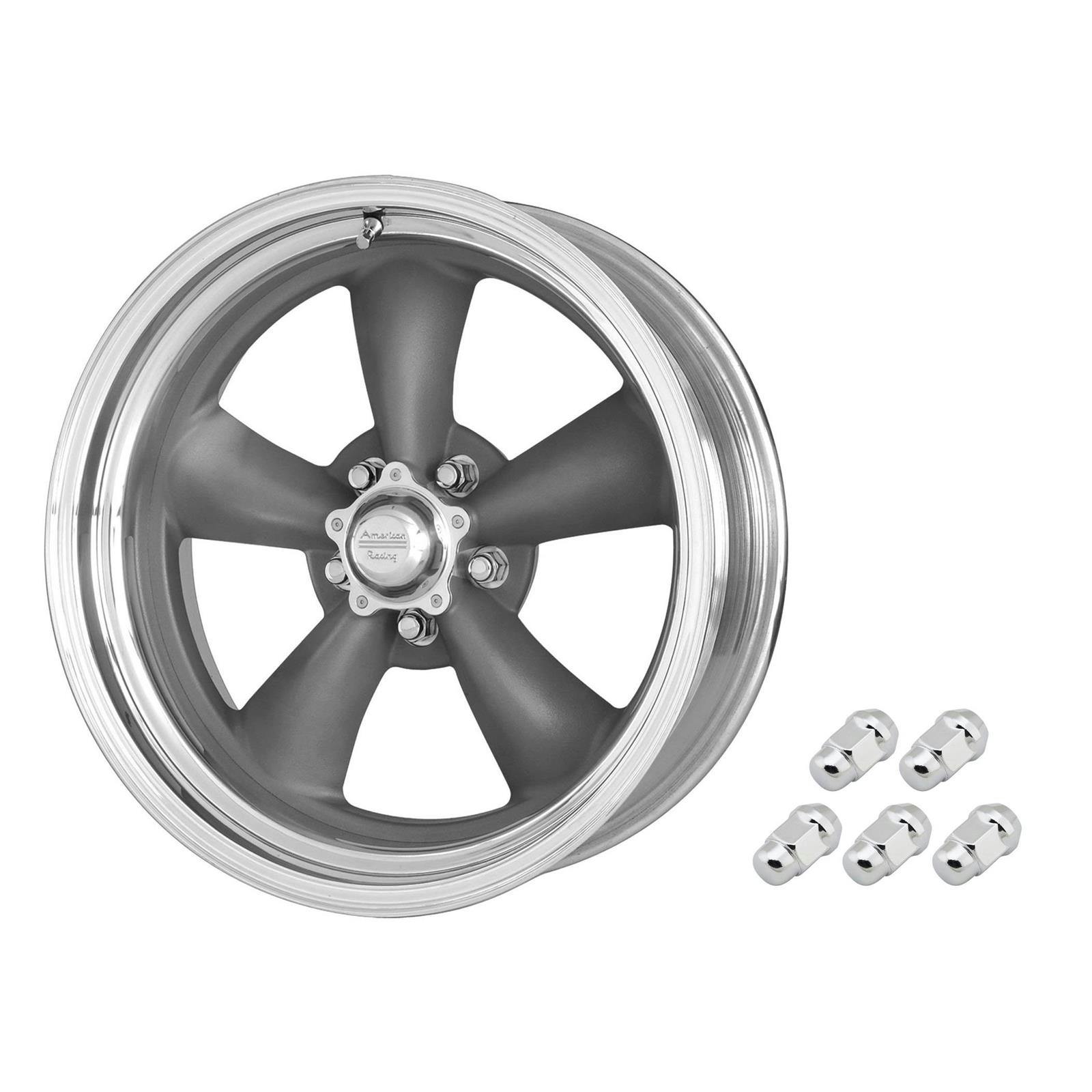 Classic Torq Thrust Wheel, 15 x 7 and Chrome Acorn Nuts, 7/16