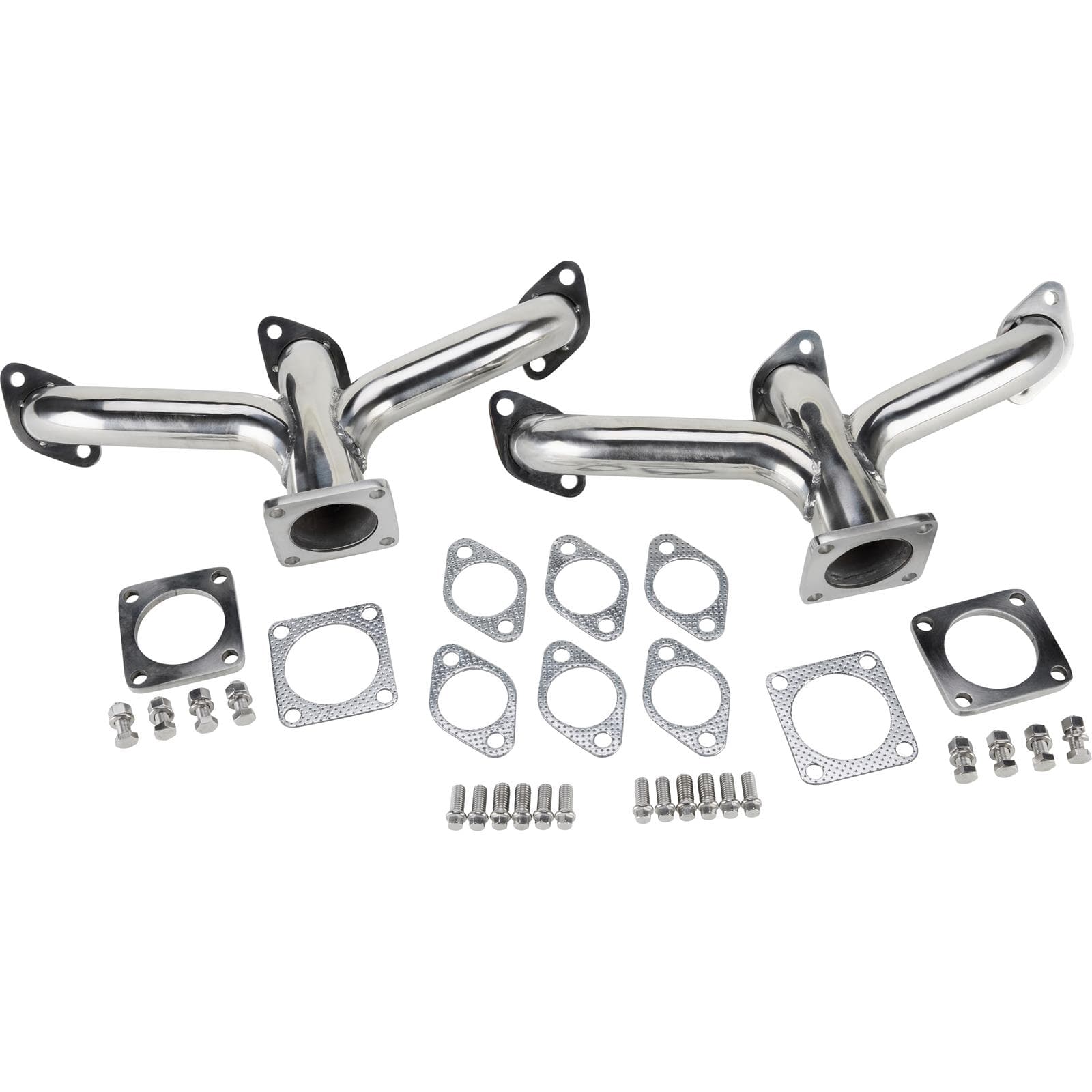 Speedway Flathead Ford V8 Center Dump Headers, Stainless