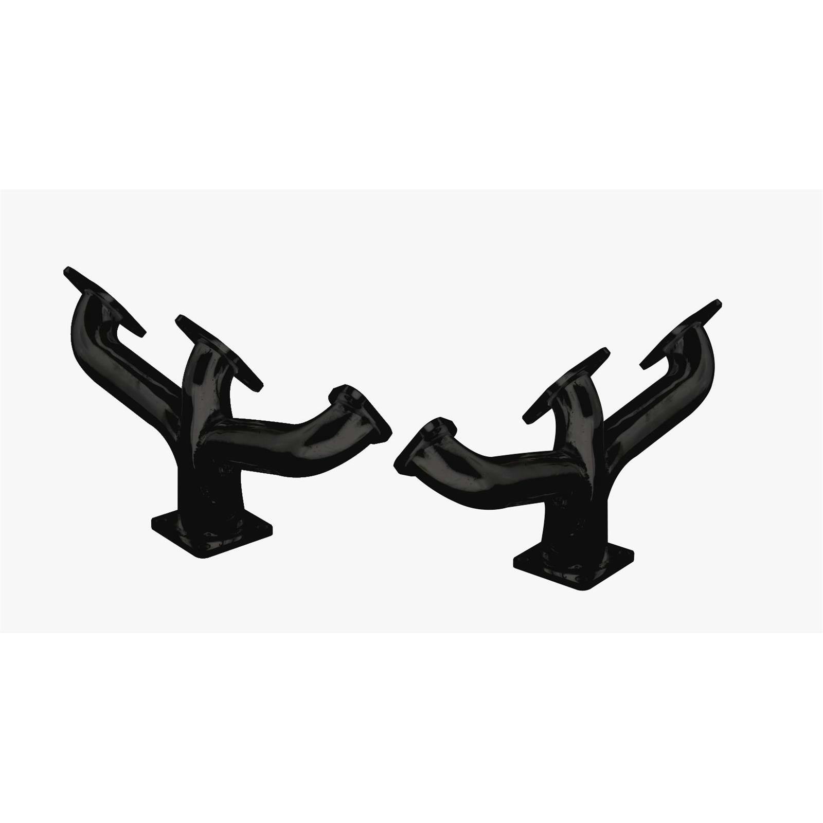 Speedway Flathead Ford V8 Center Dump Headers, Raw Finish