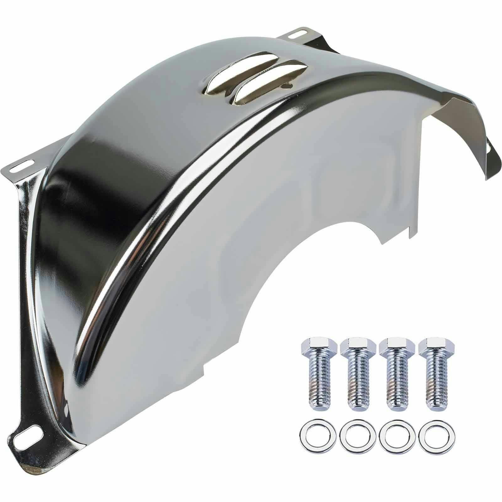 GM 700R4 Flexplate/Flywheel Dust Cover and Bolts, Chrome
