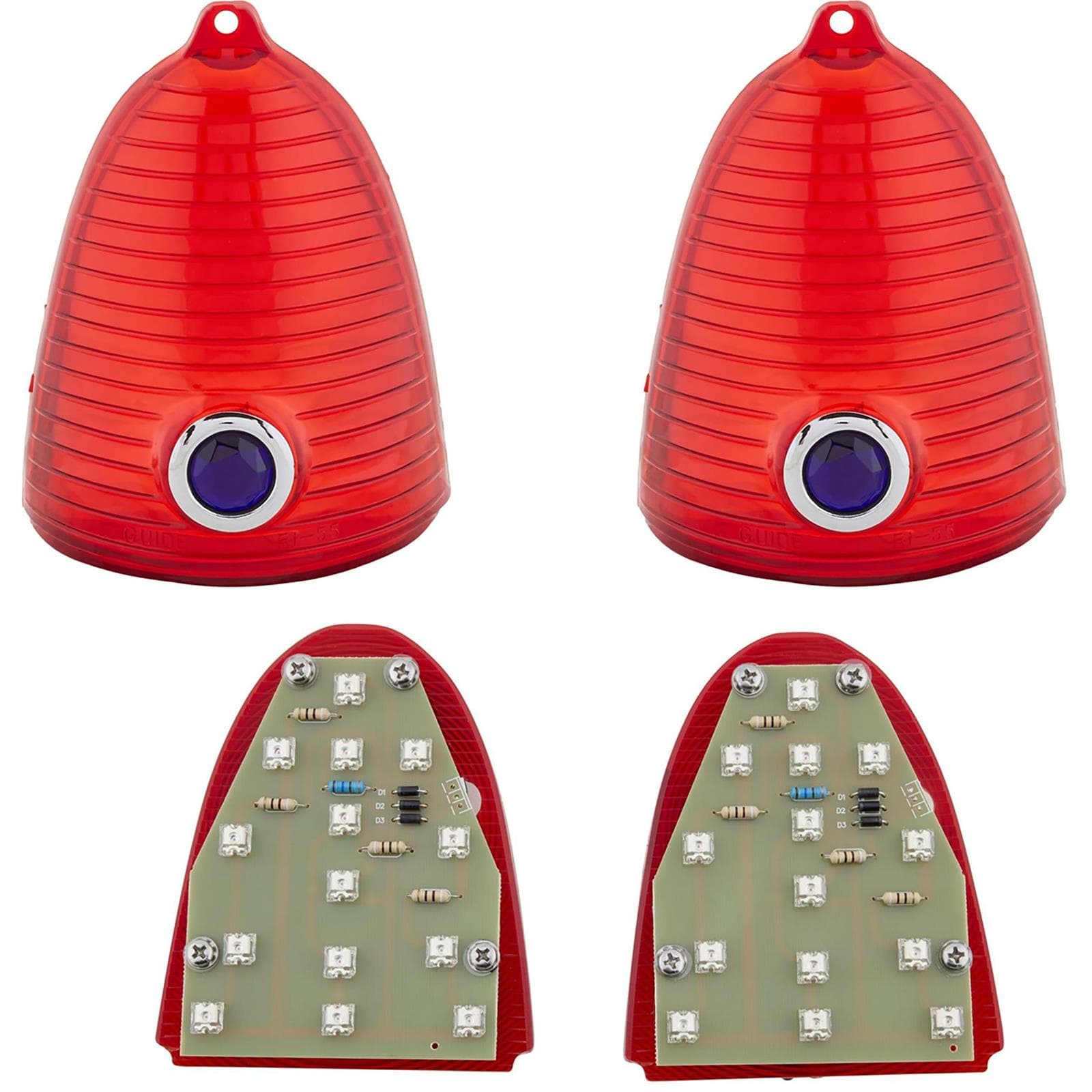 1955 Chevy LED Tail Light Conversion Kit, Blue Dot