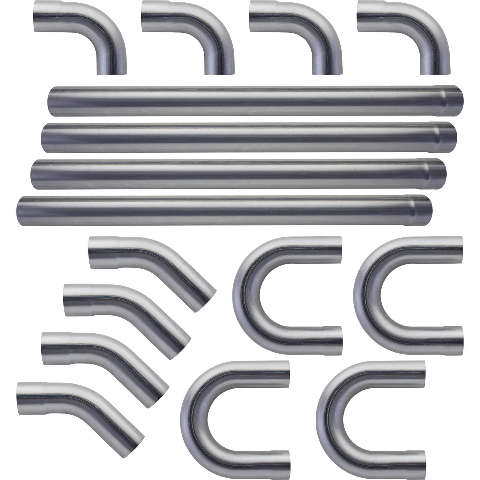 3.5 Inch Dual Exhaust Mandrel Bend Tubing Kit, Mild Steel