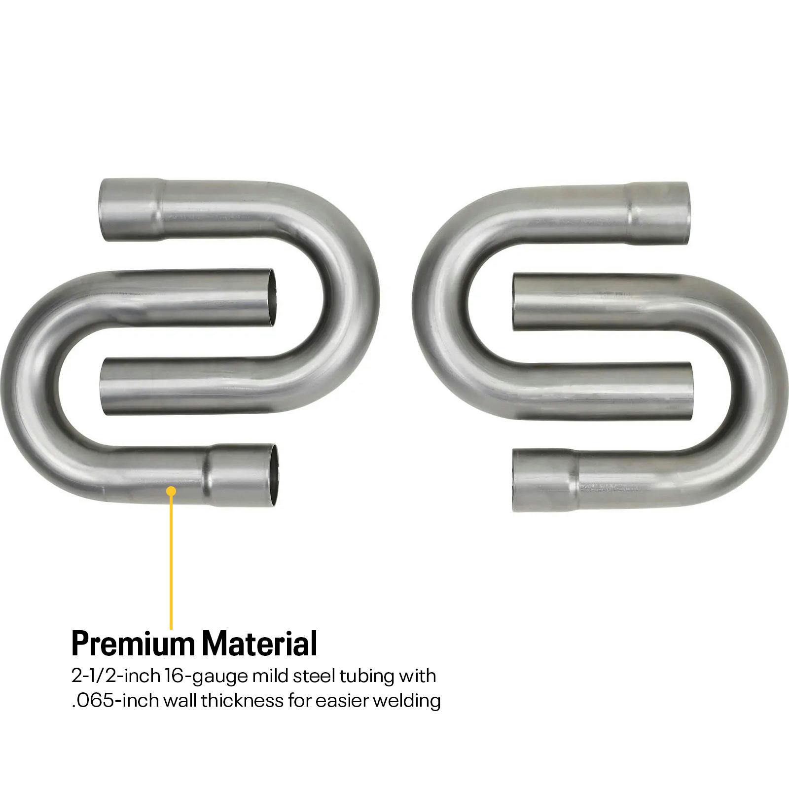 2.5 Inch Dual Exhaust Pipe Tubing Mandrel Bend Kit, Mild Steel
