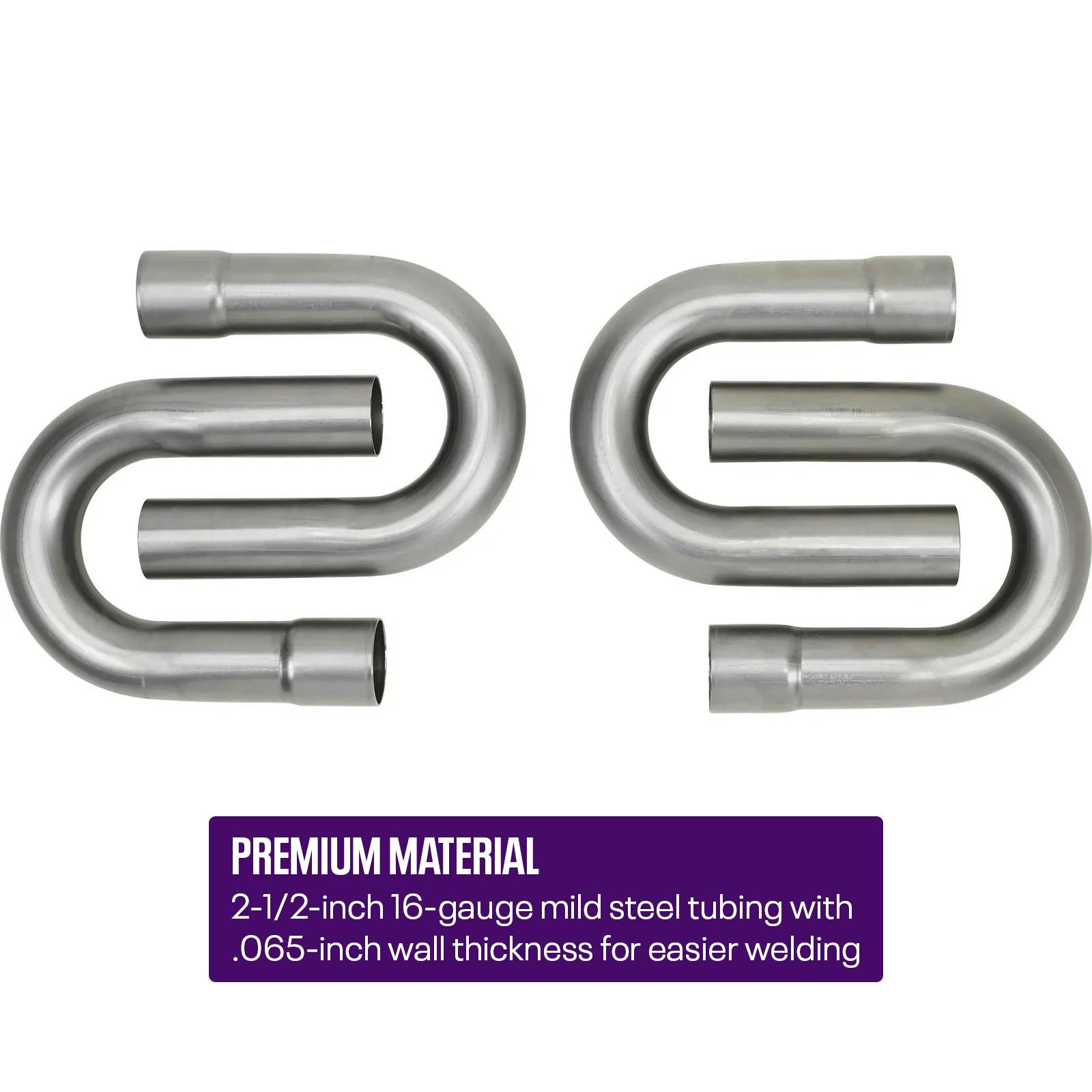 2.5 Inch Dual Exhaust Pipe Tubing Kit For Trucks, Mild Steel