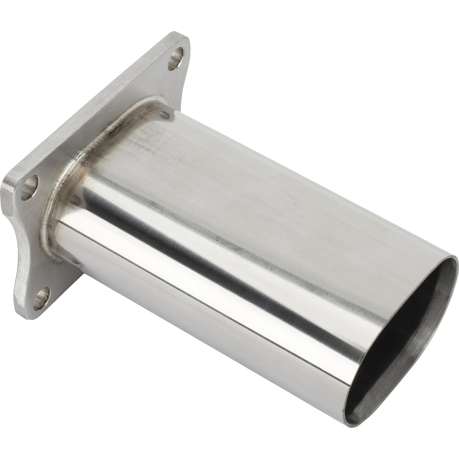 Stainless Oval Exhaust Pipe with 4-Bolt Flange, 3-inch