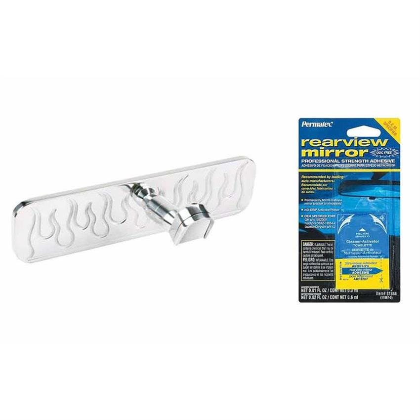 Flamed Interior Rear View Mirror & Glue