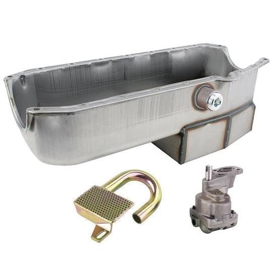SB Chevy Claimer Oil Pan w/ Plug Combo, Hi-Vol. Pump, LH Dipstick