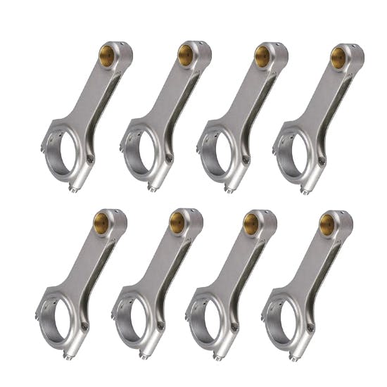 Small Block Chevy 4340 Steel H-Beam Rods, Bushed Pin