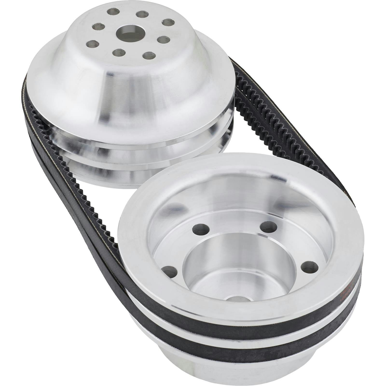 1:1 Pulley Combo For Small Block Chevy Long Water Pump, Aluminum