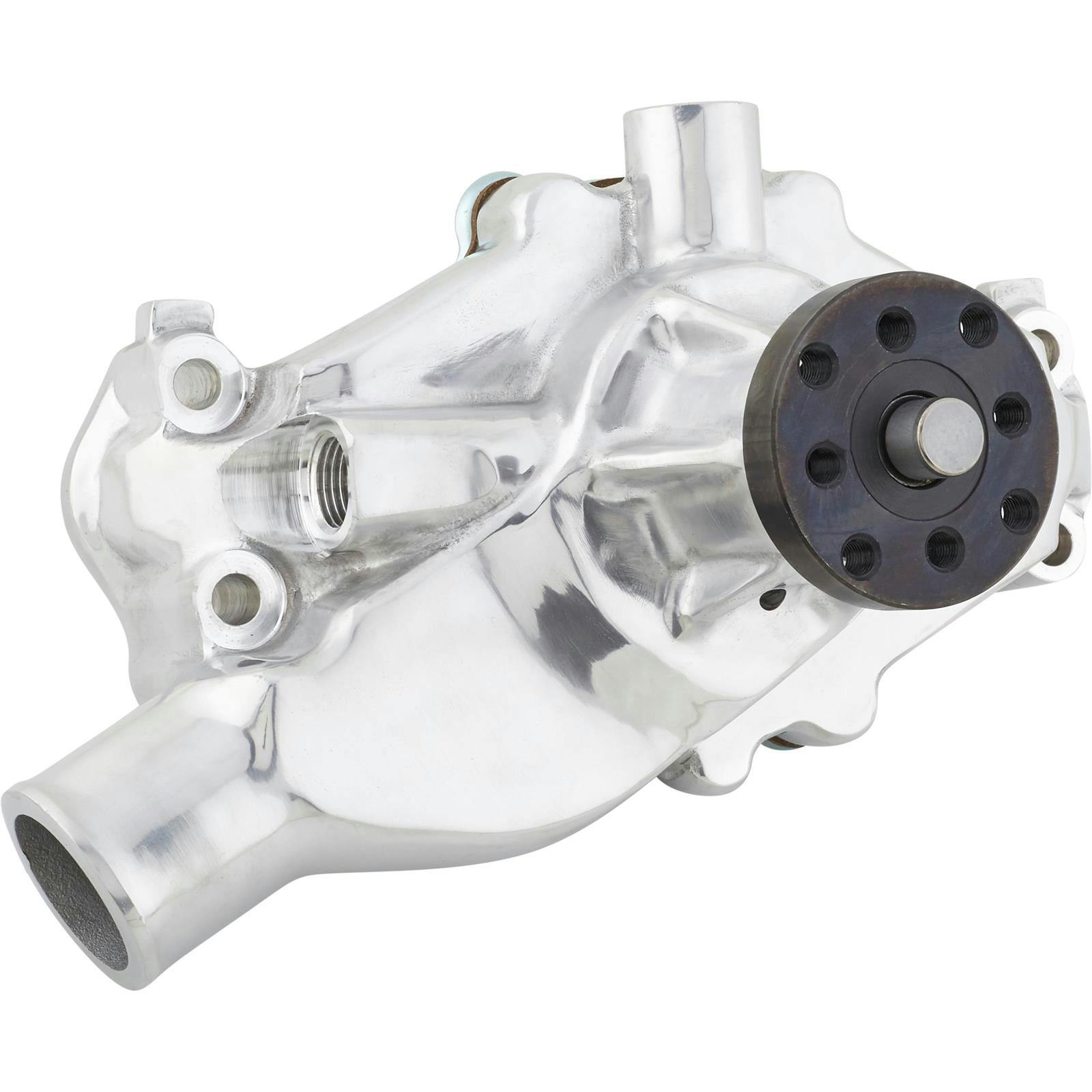 Short Aluminum Water Pump for Small Block Chevy, Polished