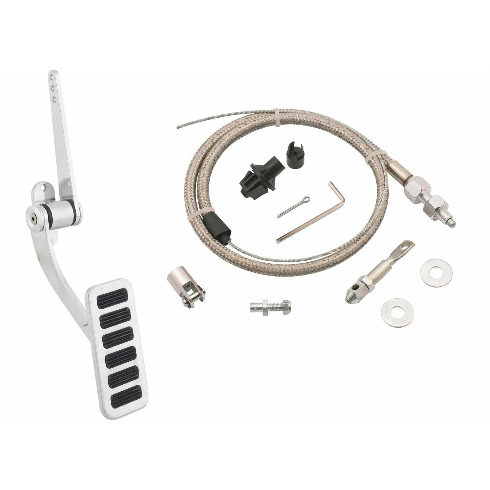 Polished Aluminum Gas/Throttle Pedal & Throttle Cable Kit