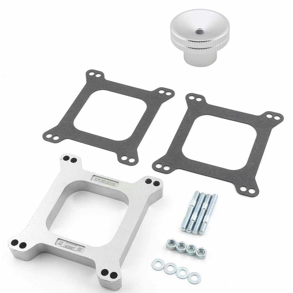 Aluminum Carburetor Spacer, 1 Inch & 1/4 Inch Air Cleaner Nut