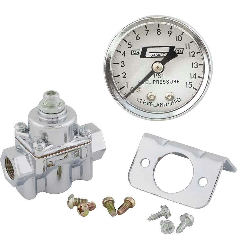 Fuel Pressure Gauge, 1-1/2 In, 0-15 psi & Pressure Regulator 4-9