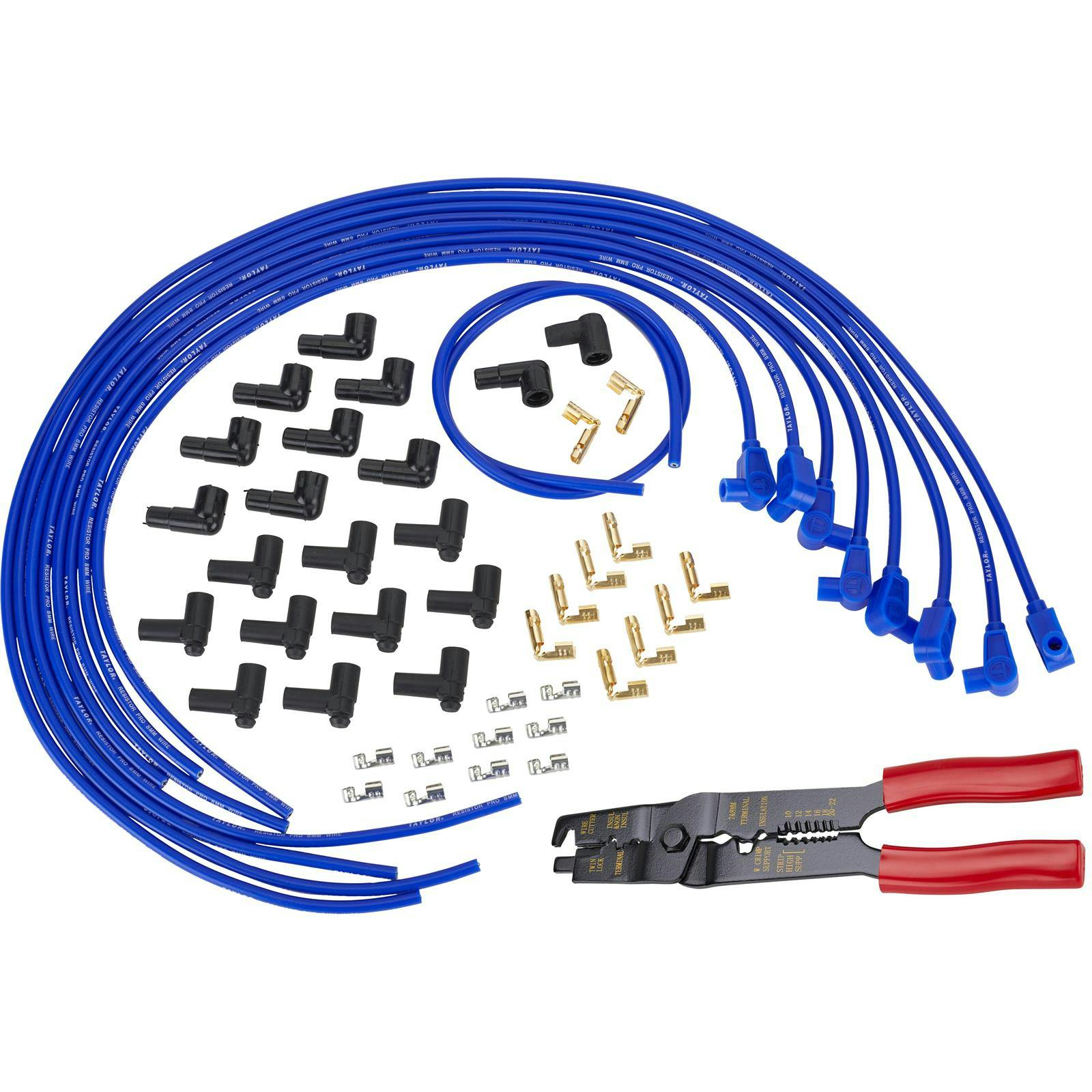 8mm Spark Plug Wires, Resistor Core, 90 Degree Boots & Stripper