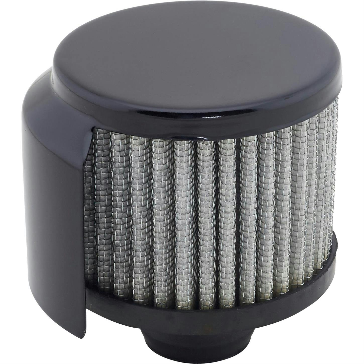 Black Push-In Valve Cover Breather With Shield
