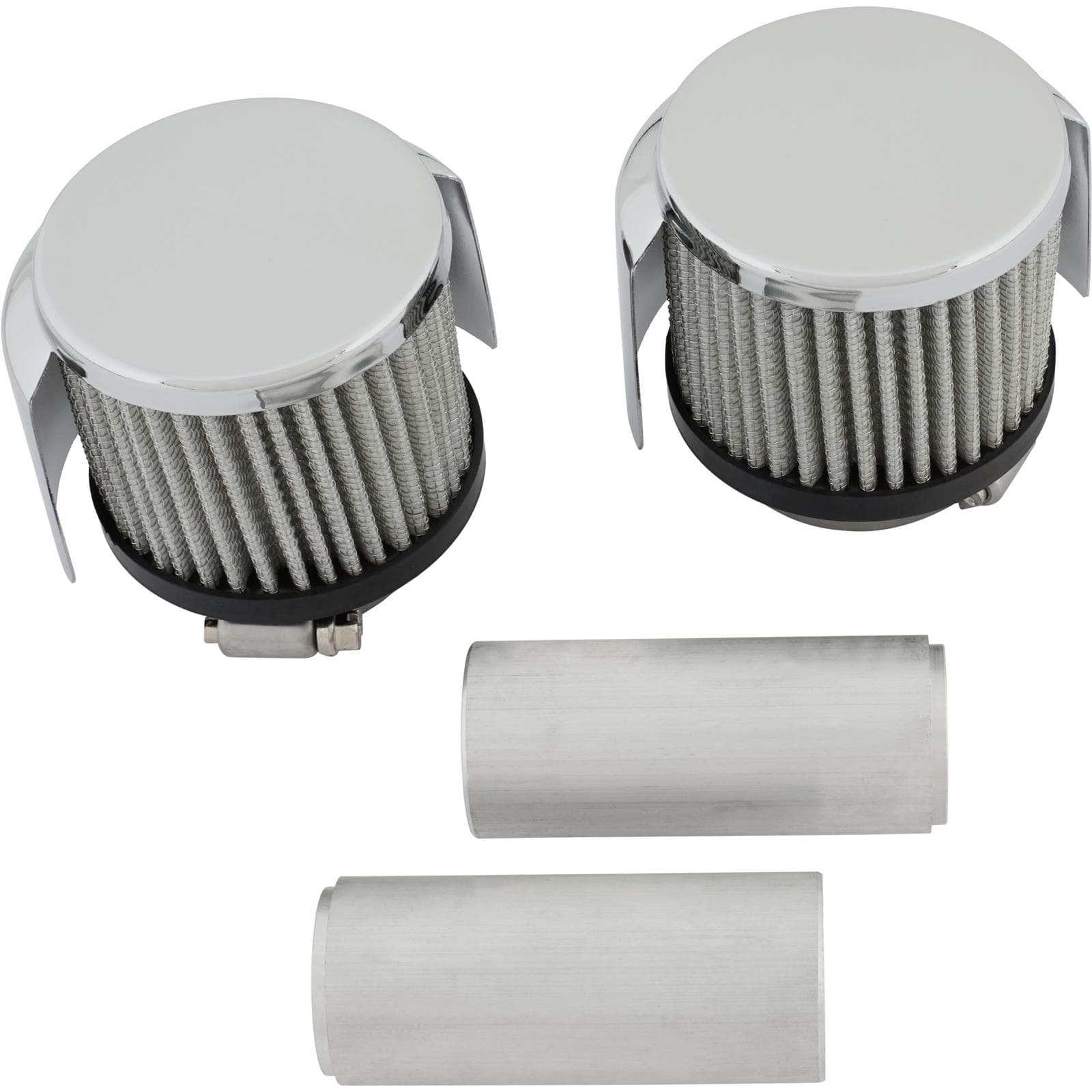 Weld-In Aluminum Valve Cover Breather Set, 1-3/8 Inch Tube