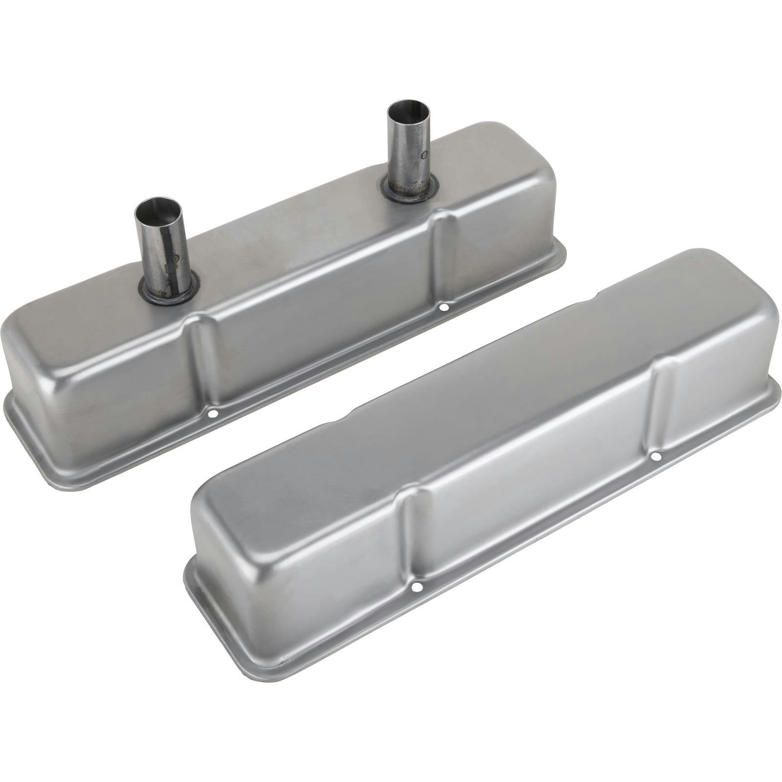 Speedway Chevy Tall Valve Covers w/ Breather Tubes, Plain Steel