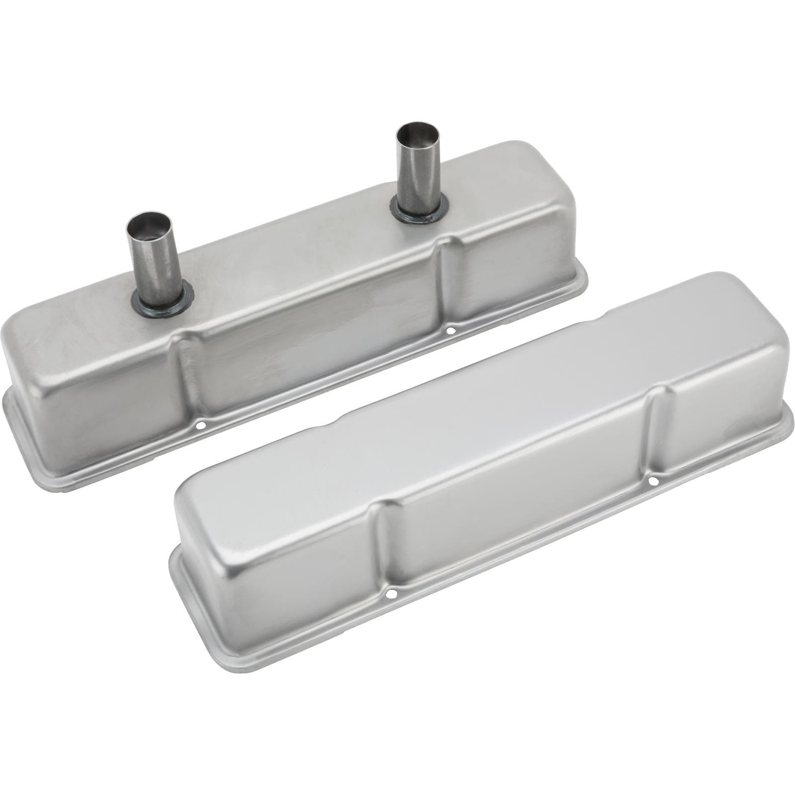 Speedway Chevy Tall Valve Covers w/ Breather Tubes, Plain Steel